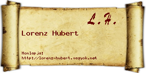 Lorenz Hubert névjegykártya
